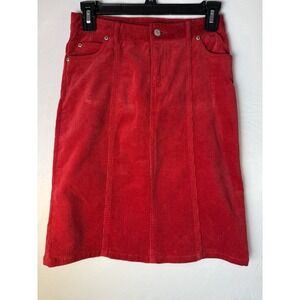 Girls THE CHILDRENS PLACE Red Velour‎ Corduroy With Pockets SKIRT~size 10